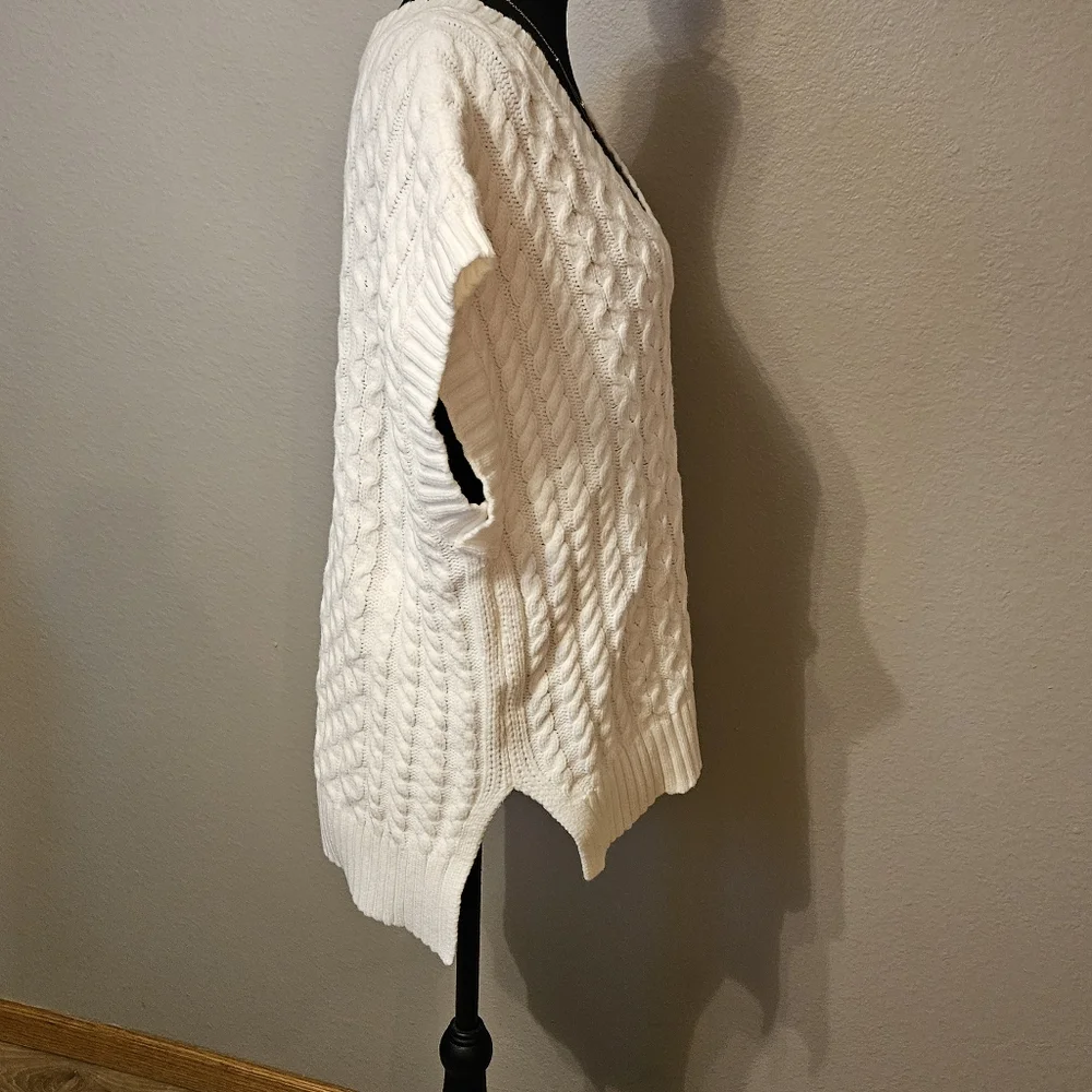 NWT Ann Taylor Women's Small White Cable Knit Sweater Vest - Picture 5 of 7